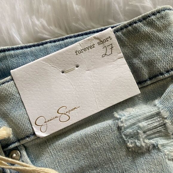 Jessica Simpson Forever Shorts New Distressed Womens Size 27 Feather Charm - Picture 5 of 7